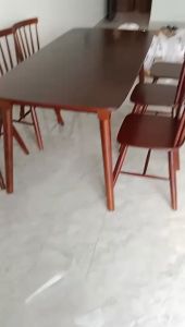 Bộ Bàn Ăn 6 Ghế song tiện - Bàn ăn cơm 1m6 + 6 ghế gỗ cau su - bảo hành 12 tháng