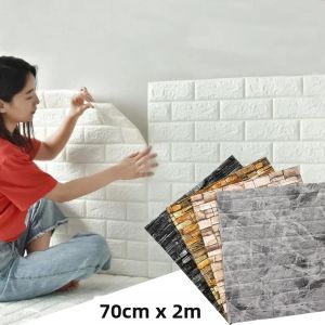 Miếng Dán Tường 3D 70CM Tự Dính Chất Liệu Xốp XPE Có Thể Tháo Rời Chống Thấm Nước Dán Và Bóc Dễ Dàng Trang Trí Nền Cho Tường Gạch Tủ Lạnh