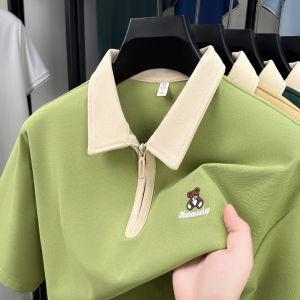 High quality short sleeve polo shirt men fashion trend brand bear embroidery summer comfortable breathable casual lapel T-shirt