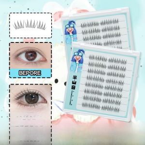 Natural Short ACE Female Group Fake Eyelashes Transparent Thick Stem Korean Style Clear Root by Root 9mm by Half Mountain Sound Upgrade