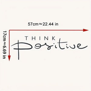 1pc Think Positive Inspirational Quote Wall Sticker Vinyl Self-Adhesive Wall Stickers Bedroom Entryway Living Room Porch Home