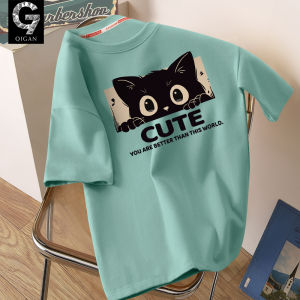 Loose Mens Short Sleeve T-Shirt Pure Cotton Half Sleeve Summer Fashion Brand Casual Youthful Print round Neck Top for Teens