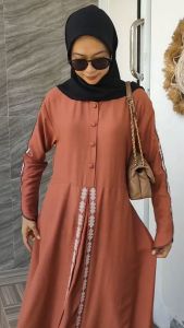 KV.GROSIR Dress Wanita Gamis Amberly Pollo Linen Bordir Premium Terbaru dan Terlaris by ARSYIDA | Dress Wanita