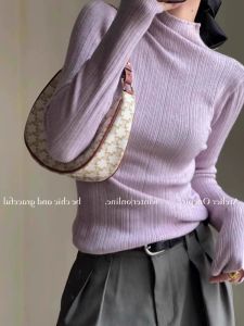 HUOLISI | Elegant High Neck Knitwear White