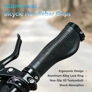 SHIZIWANGRI | SHIZIWANGRI 1 Pair Bicycle Handlebar Grips Non-Slip Rubber Ergonomic Design With Alloy Lock Ring For Mountain Bike