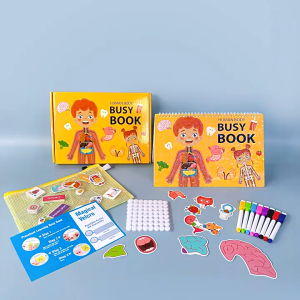 Human Body Busy Book Activity Book with Stickers and Markers for Kids Learning Anatomy