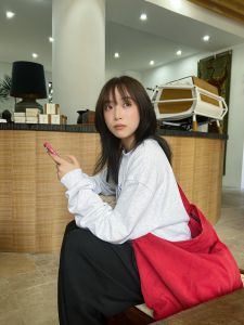 I Love It! Japanese Style Distressed Retro Red Abrasion Resistant Washed Canvas Large Capacity Crossbody Bag Tote Bag for Women