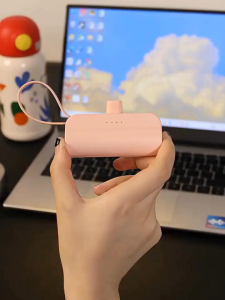 PowerBank 5000mAh Mini Power Bank Type-C iOS Fast Charging Wireless PowerBank Built In Cable