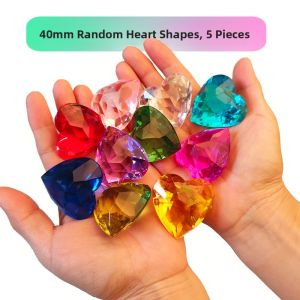 Acrylic Gem Toy Crystal Simulation Girls Treasure Hunt Box Children Reward Heart Shaped Plastic Diamond Boys Girls Universal