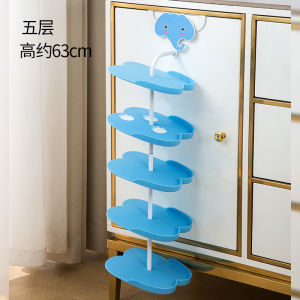 Childrens Hanging Shoe Rack Cartoon Multi-layer Storage Cabinet Simple Doorway Easy Installation Plastic Rotatable Shoe Stand