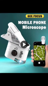 COD Cepat MAIKU Mikroskop Mini Pocket Lab 60X Magnification with Phone Clip - M8613