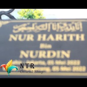 Batu Nisan Kuburan Makam Kijing Granit Full Ukir Islam Ukuran 15X25 Plus Dudukan 20X30