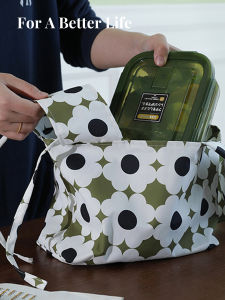 กระเป๋าใส่กล่องอาหารกลางวันลายดอกไม้ Mola Desire ป้องกันน้ำ สำหรับนักเรียนและผู้ทำงาน สไตล์ญี่ปุ่น ขนาดกลาง ผลิตจากจีน