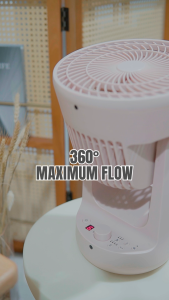 ±0 DC Circulator B320 | White / Pink | Quiet Lightweight | 360° Spin 18 Modes Timer & Auto Off Function with Remote for Easy-use | Plus Minus Zero