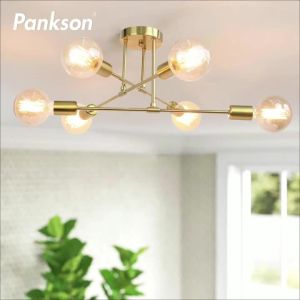 Parkson | Đèn Thả Trần Phong Cách Tối Giản Bắc Âu Màu Đen Vàng Đèn Chùm Hiện Đại Cho Phòng Ngủ Phòng Khách Chất Liệu Sắt Trang Trí Chiếu Sáng.