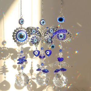 1 Piece Butterfly Devils Eye Crystal Pendant Family Outdoor Garden Decoration