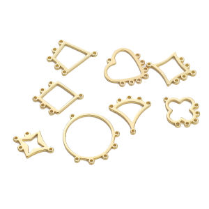 1 ชิ้น จี้รูปหัวใจปริซึมทองเหลืองกลวงรูปวงกลมชุบทอง 14K