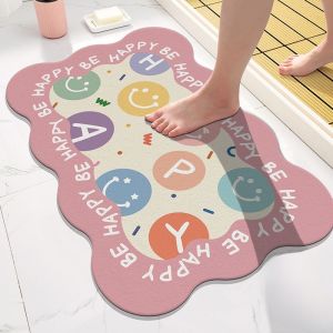 Water Absorbent Bathroom Door Mat Anti Slip Bedroom Carpet Toilet Floor Rug Home Use Washroom Mat Comfortable Foot Pad