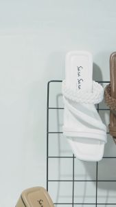 Sarasara ALINE Sandal Selop Wanita Flat 4cm Minimalis Terbaru Sendal Heel Tali Kepang Cewek Kekinian