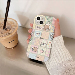 Casing iPhone 7 Plus 8 Plus XR 11 12 12 Pro Case Cute Bear Uck Block Transparant Premium With pelindung kamera