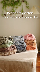 Ga giường Washed Cotton Runa Corner Ga trải giường mềm mịn thoáng mát kích thước 1m2x2m 1m4x2m