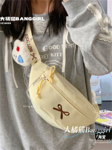 Adorable Lightweight Butterfly Knot Chest Bag Japanese Style Fresh Student Universal Waist Bag Forest System Girl Trendy Crossbody Bag