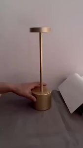 Cordless LED Table Lamp Rechargeable Metal Desk Lamp Touch Control Dimmable Nightstand Light 3 Color Modes Portable Night Light