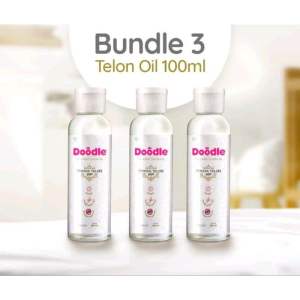 TERLARIS PAKET BUNDLE ISI 3 PCS 100ML MINYAK TELON DOODLE GREEN TEA ORIGINAL