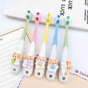 Childrens Toothbrush 6-12 Years Old Cartoon Puppy Soft Bristles Premium Gum Protection Tooth Protection Small Head Deep Cleaning Ultra-