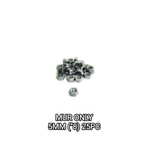 Mur Only 5mm ("8) Harga 1 Pak Isi 25 - Mor Kuning Nut Only Hex 5 Mili M5 Kunci 8 Drat 1.25 Universal Untuk Segala Motor