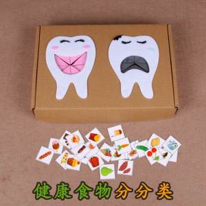 Educational Toy for Kindergarten Children to Learn about Healthy And Unhealthy Food Classification Tabletop Play Learning Aid