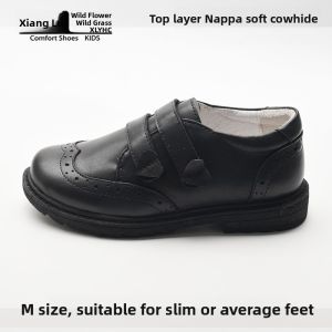 koraro no hana | Black Leather Girls Performance Shoes