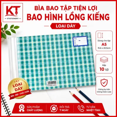 (Xấp 10 tờ) Bìa bao tập học sinh lồng kiếng tiện lợi loại dày đặc biệt (MẪU SỌC)
