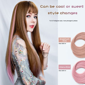 🔥Cozyrooms Highlight Wigs Seamless Hair Extension Colorful Hair Wig Women Long Hair
