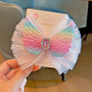 1PC New Princess Angel Wing Sequin Bow Girl Hairpins Lovely Children Headwear Hairgrips Hair Clips Barrettes Hair Accessories