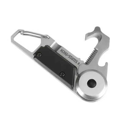 SWISS TECH 6 IN 1 Pocket Multitool Carabiner Mini Saw EDC Hand Tools /w Box Cutter Portable Camping Gear Outdoor Hiking Gadgets