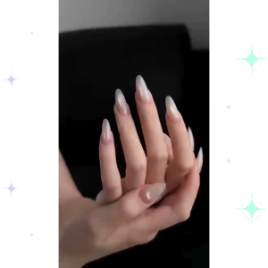 【JCFU】 3 Size Cat Eye Sparkle Nail Art Wearable Fake Nails【N004】