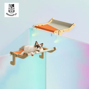 MewooFun wooden cat window hammock pet bed