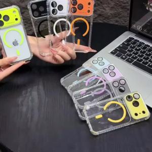 Ốp Điện Thoại iPhone 17/16/15/14/13/12/11 Pro Max Chống Sốc Trong Suốt Chất Liệu Acrylic Cao Cấp Tích Hợp Tính Năng MagSafe - Chống Xước Viền Bảo Vệ Bốn Góc