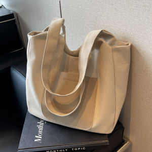 Casual Canvas Tote Bag Womens 2025 New Versatile Commuting Single Shoulder Underarm Bag Large Capacity Handheld Shopping Bag