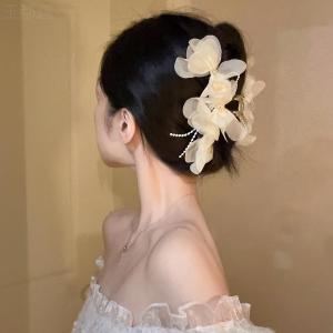 Elegant Large Flower Hair Claw Womens Summer Fashion Fairy Tale Style Hair Accessories Alloy Hairpin Headwear Hair Grips