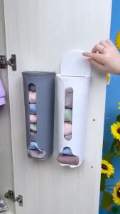 🔥Wishwa👍 1PCS Self-Adhesive Wall Mounted Underwear Storage Box Socks Panties Ties Finishing Box with Cover Bathroom Wardrobe Storage Organizer No Punch Wall Mounted
