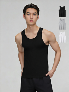 MiiOW | Cotton Elastic Fitted Lightweight Loose Mens Vest L