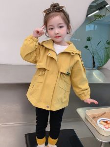 Girls Jacket Childrens Windbreaker Mid-Length New Style Boys Girls Baby Spring Autumn Top Fashionable Little Kid Autumn Clothes