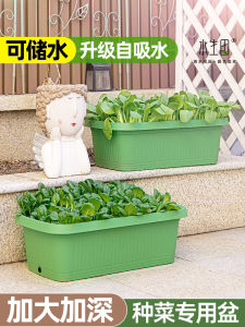 Automatic Water Storage Plastic Flower Pots Self Absorbing Vegetable Planting Boxes for Balcony Home Gardening Lazy People
