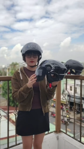 Nón bảo hiểm nửa đầu KLT chính hãng mãu trắng bóng tặng tem KYT