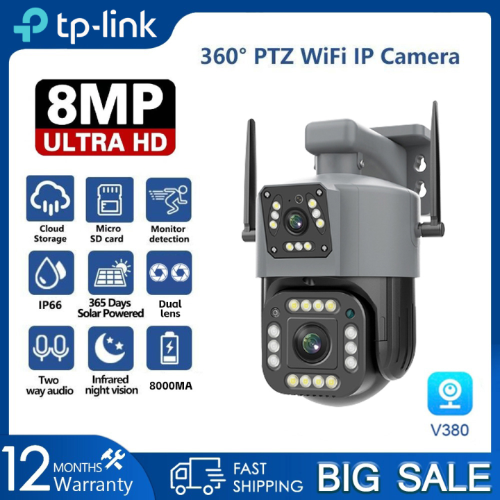 TP-Link V380 Pro Dual Lens CCTV Camera Wifi Connect 360 Outdoor ...