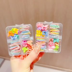 Ikat Rambut Jepitan Mix Pastel Aksesoris Rambut Anak Perempuan Kunciran Jepit Warna Warni Korean Style Karet Jepit Box Gift Set 4 Sekat Colorfull Karakter Lucu