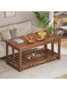 Solid Wood Folding Coffee Table for Living Room Footrest Rectangular Heating Bamboo Tea Table Multi-Functional Home Use