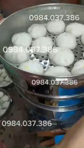 Nồi hấp bánh bao chạy điện gia đình size 47cm - Nồi hấp 3 tầng đa năng